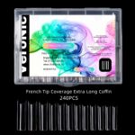 Tipsuri Din Gel French Cover VeroNic Extra Long Coffin 240buc