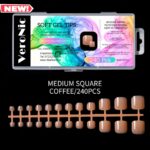 Tipsuri Din Gel VeroNic Pedi Medium Square Coffee 240buc