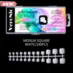 Tipsuri Din Gel VeroNic Pedi Medium Square White 240buc