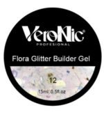 Flora Glitter Builder Gel VeroNic Nr 12 -15ml - imagine 2
