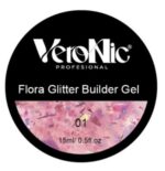 Flora Glitter Builder Gel VeroNic Nr 01 -15ml - imagine 2