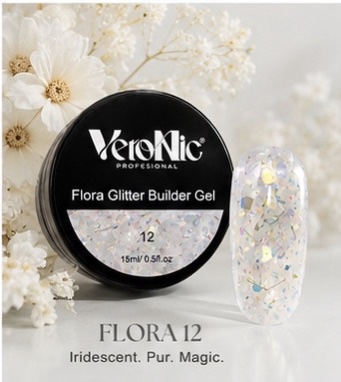 img_3142 Flora Glitter Builder Gel VeroNic Nr 12 -15ml - imagine 1