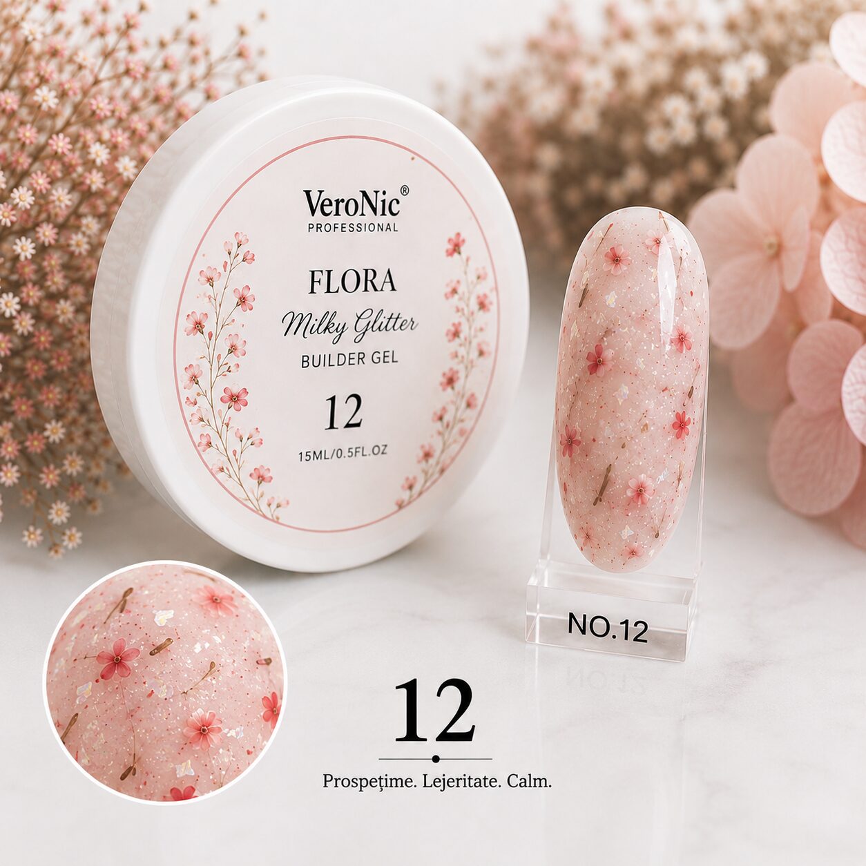 09ec1c04-fa3d-468c-a4b7-6e5fc595b367 Flora Milky Glitter VeroNic nr 12- 15 ml - imagine 1