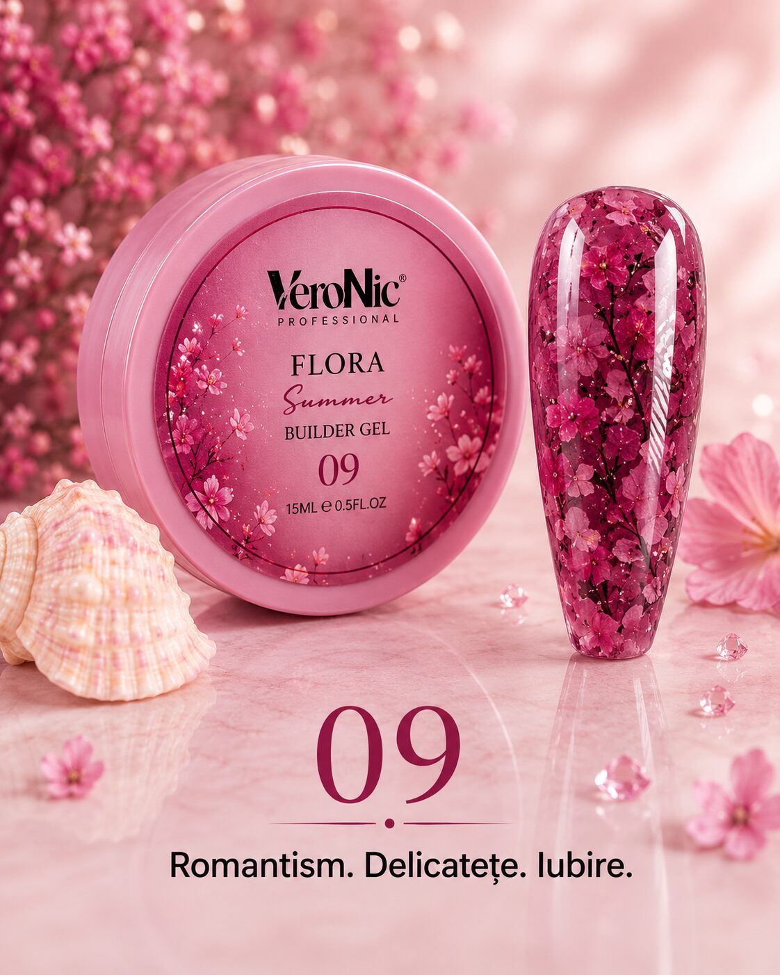 47087d4b-14bd-422d-b566-2ea3d4faaa14 Flora Summer Builder Gel VeroNic nr 09-15 ml - imagine 1