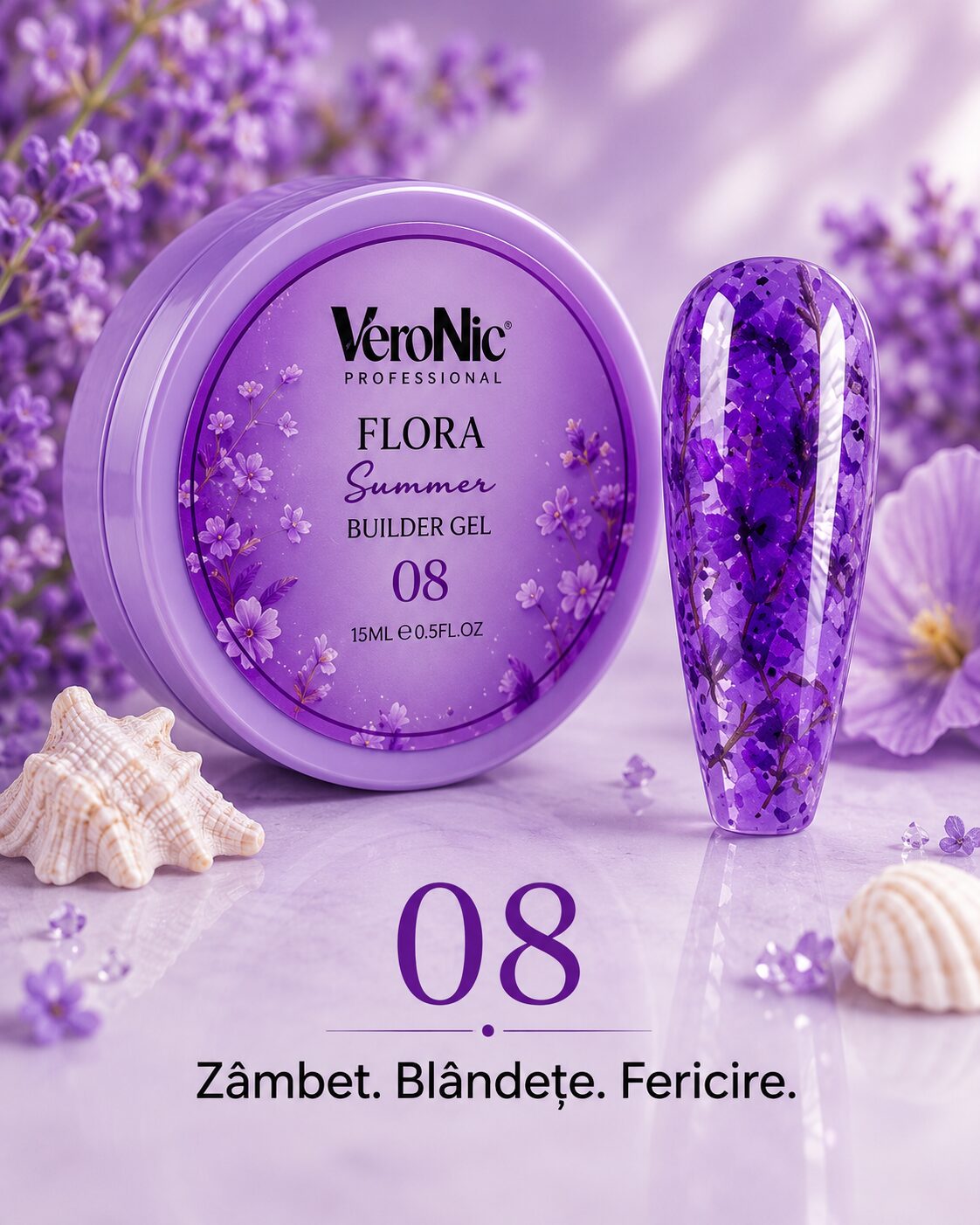 a24209d4-9a56-44fd-a968-c035819463ea Flora Summer Builder Gel VeroNic nr 08-15 ml - imagine 1