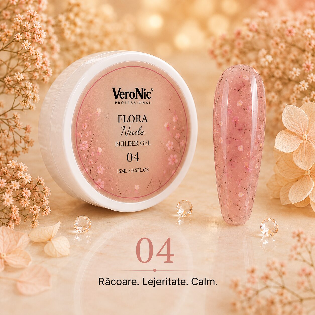b83a87bf-1f13-4386-96aa-5bfd0c0c74c3 Flora Nude Builder Gel VeroNic nr 04-15 ml - imagine 1