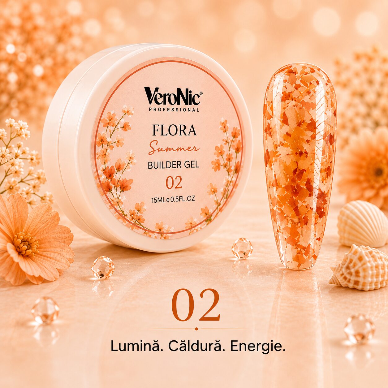 d67974cd-01fd-4106-8745-3052e0b31ca0 Flora Summer Builder Gel VeroNic nr 02-15 ml - imagine 1