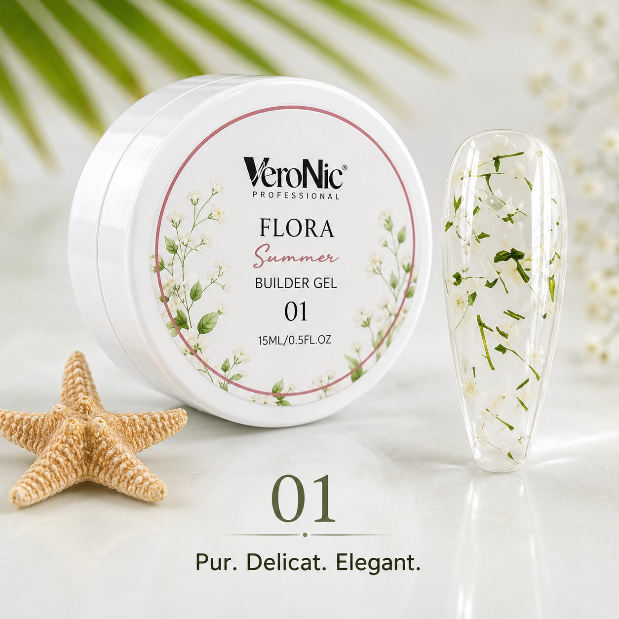 f41c8c75-7dc2-4963-9d39-34bbde41b5e3 Flora Summer Builder Gel VeroNic nr 01-15 ml - imagine 1