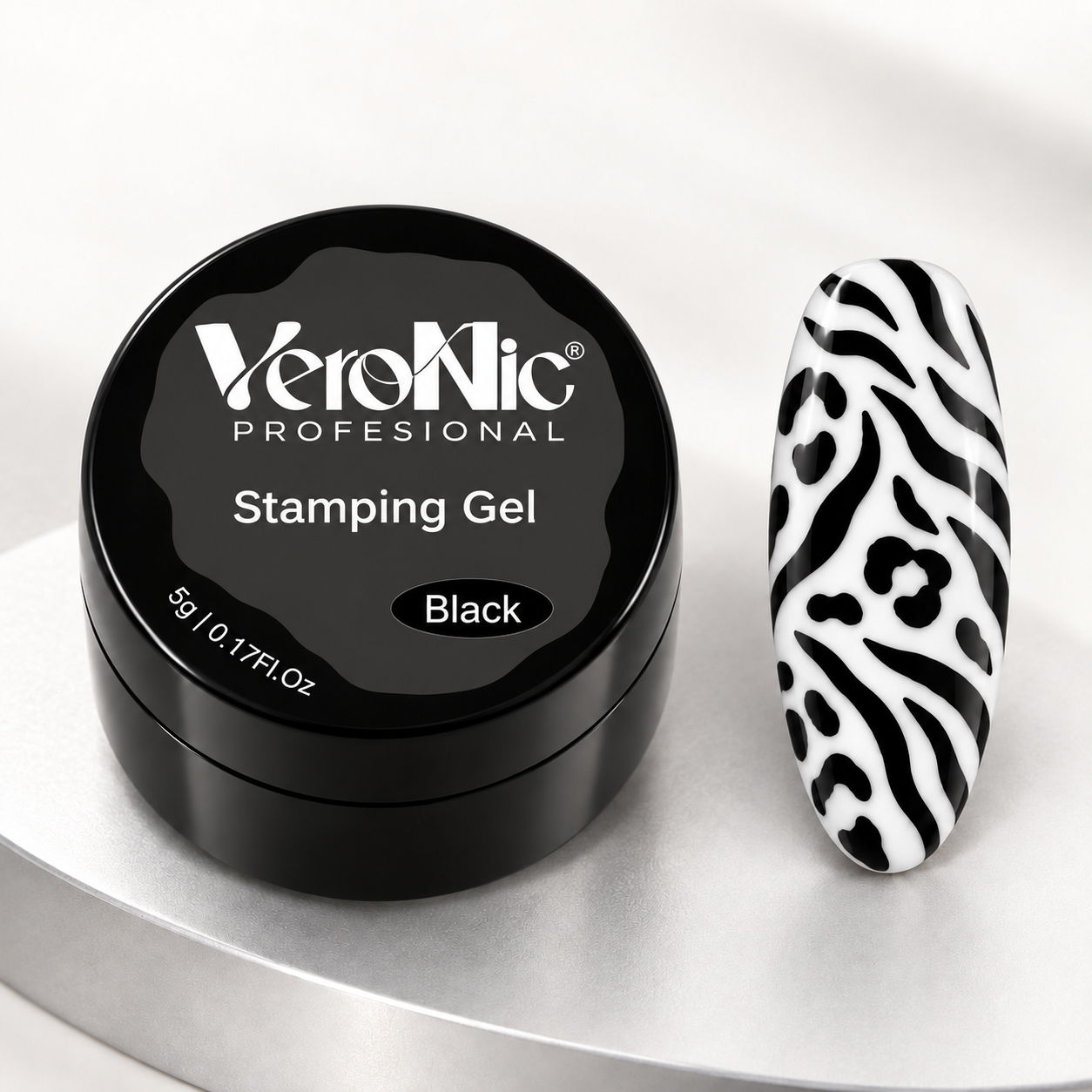 857ed08d-80e7-4a5f-8b5d-2c626b0df34a Stamping Gel VeroNic Black 5ml - imagine 1